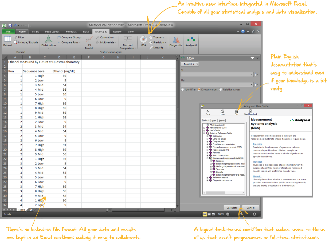 analytical and diagnostic method validation in Excel