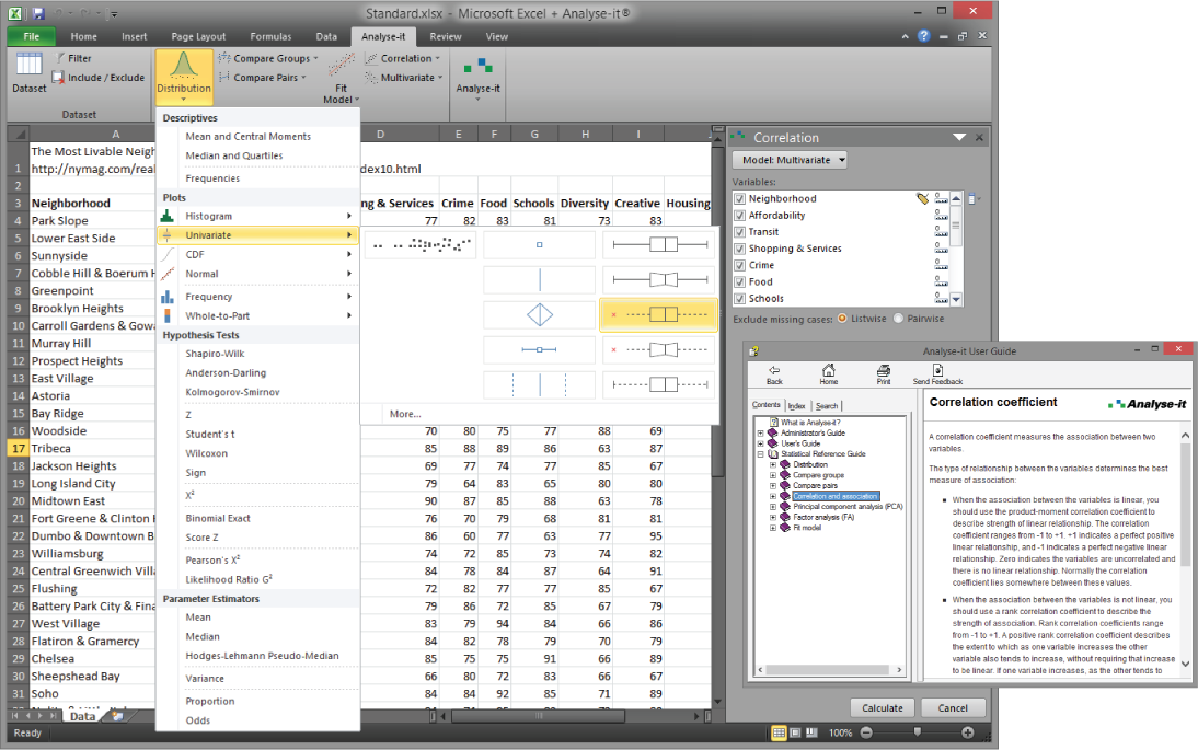 Analyse-it for Microsoft Excel